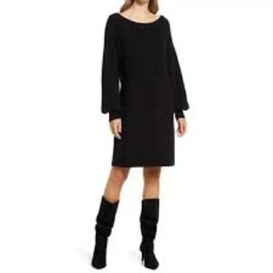 Halogen Puff Sleeve Sweater Dress in Black - NWOT - Size XS